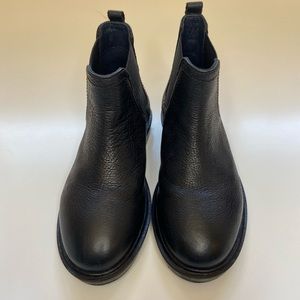 Zara Black Pleather Chelsea Boots with Rubber Soles